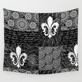 Black and white lace Wall Tapestry