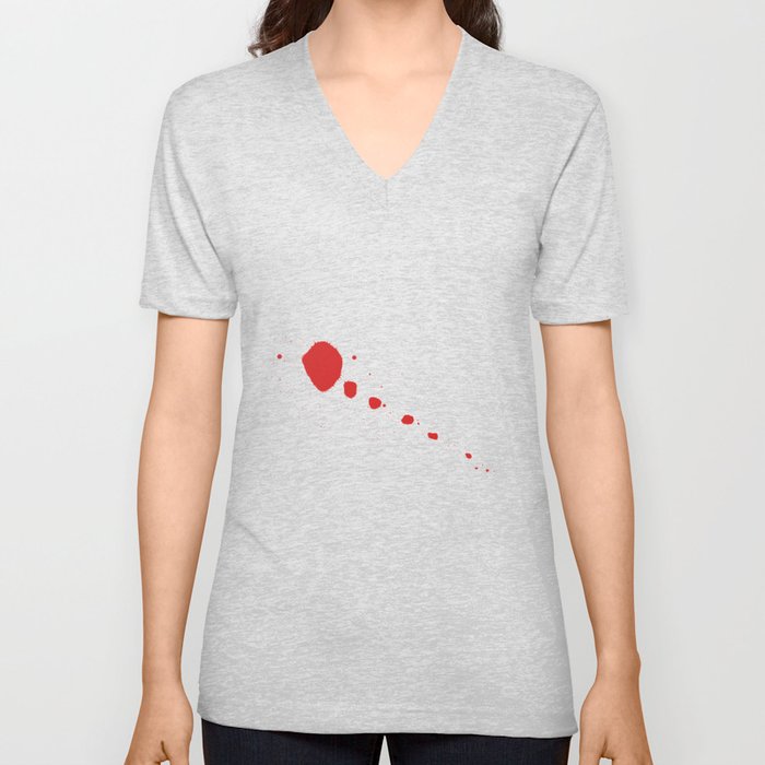 Blood Splatter V Neck T Shirt
