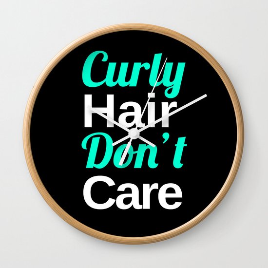 Curly Hair Don't Care Wall Clock