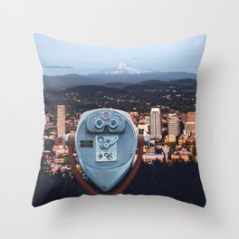 Portland Oregon Views | Mount Hood | Travel Photography and Collage Throw Pillow