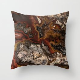 Twisted patterns of brown, red and beige stone Throw Pillow