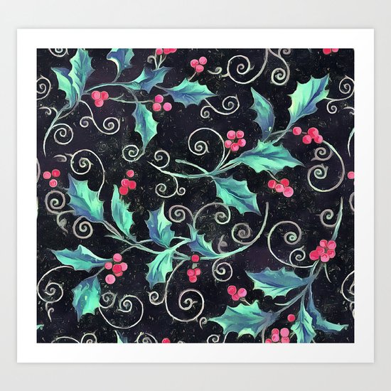 Colorful Christmas pattern Art Print