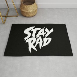 Stay Rad (on Black) Area & Throw Rug