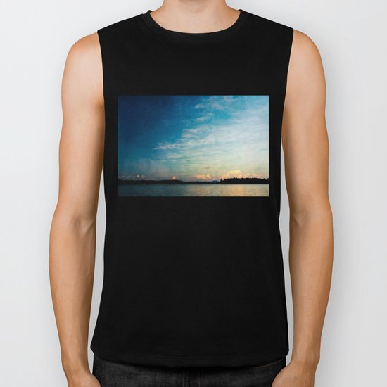 evening in blue Biker Tank