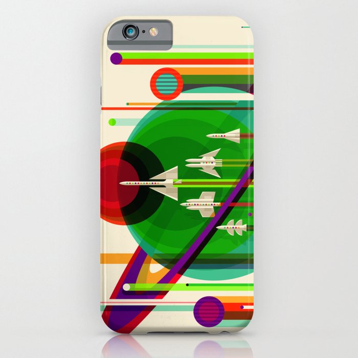 nasa space saturn shuttle retro poster futuristic explorer iphone case