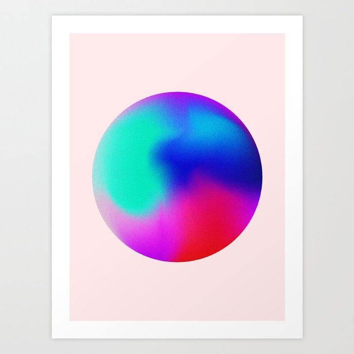 Pink And Purple Gradient Sphere Art Print