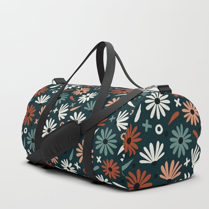 Daisies – Teal & Mint Duffle Bag