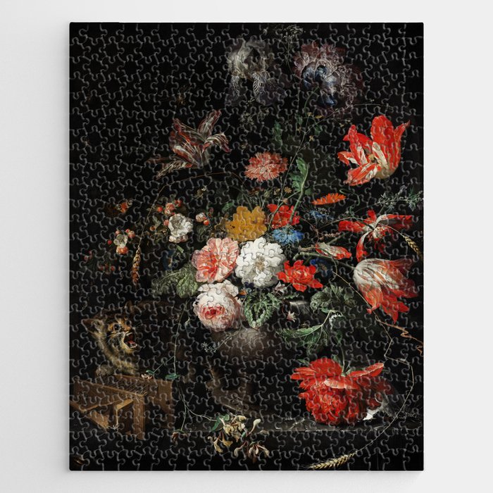 Abraham Mignon The Overturned Bouquet  (1660-1679) Jigsaw Puzzle