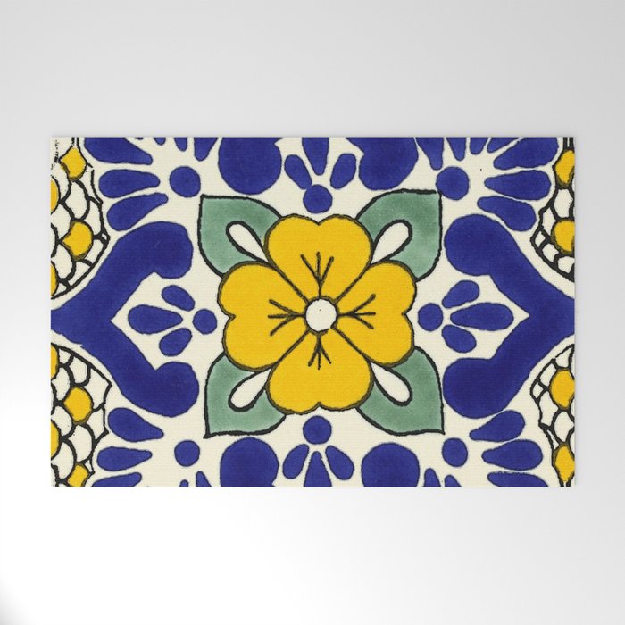 talavera mexican tile in yellow Welcome Mat