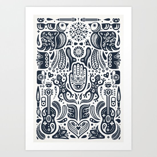 Folklore Pattern 2 Art Print