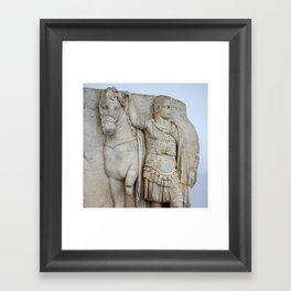 Roman Sebasteion Relief Sculpture Of Imperial Prince Diokouros Framed Art Print