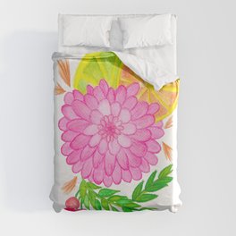 flowers and fruits Duvet Cover