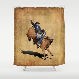 Bull Dust! - Rodeo Bull Riding Cowboy Shower Curtain