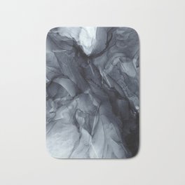 Gray Black Gradient Dramatic Flowing Abstract Painting Bath Mat