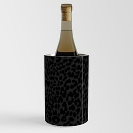 Goth Black Leopard Animal Print Wine Chiller