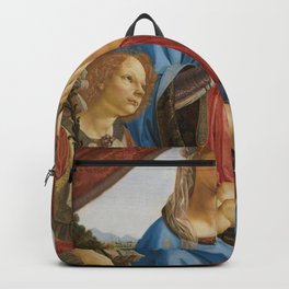 Andrea del Verrocchio - The Virgin and Child with Two Angels Backpack | Wallart, Nationalgallery, Poster, Painting, Frame, Illustration, Vintage, Decor, Old, Artprint 