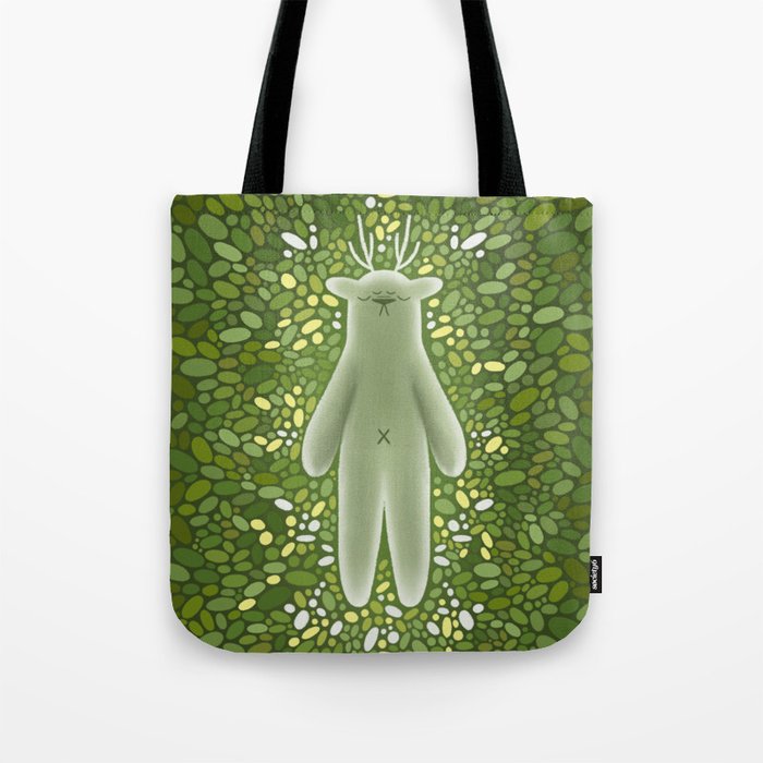Green Dots Meditative Monster Tote Bag