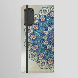 Arabic art Mandela blue gold green and white Android Wallet Case