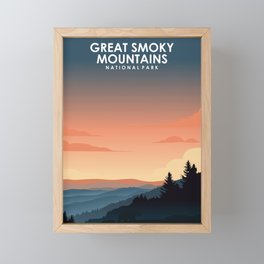 Great Smoky Mountains National Park Travel Poster Framed Mini Art Print