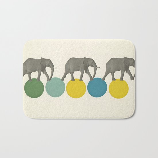 Travelling Elephants Bath Mat