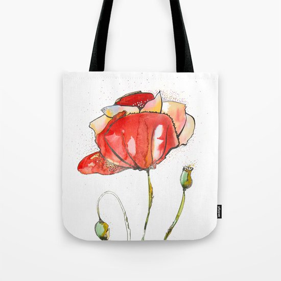 red poppies Tote Bag