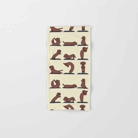Dachshund yoga Hand & Bath Towel