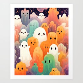 Spooky Abstract Ghosts #2 Art Print