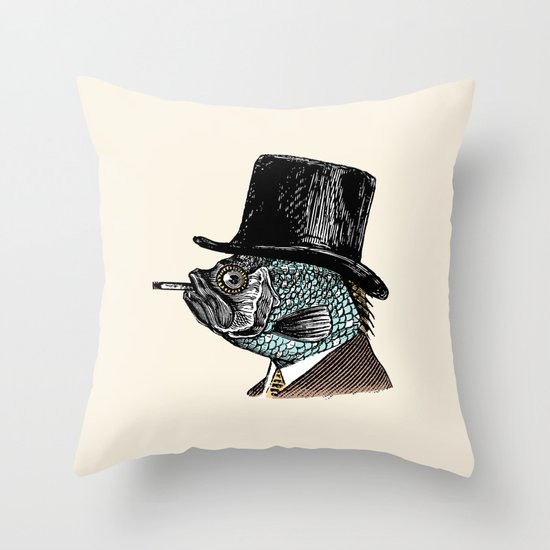 Mr. Fish Throw Pillow