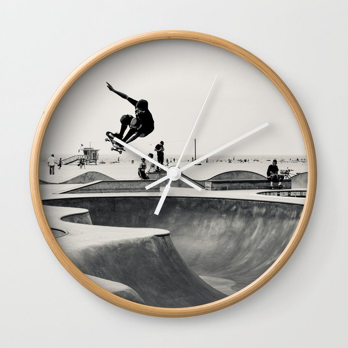 Skateboarding Print Venice Beach Skate Park LA Wall Clock