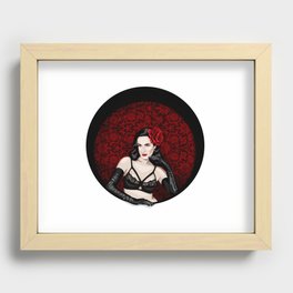 Dita Vintage Pin Up Girl Retro Fetish Red Black Poster Recessed Framed Print
