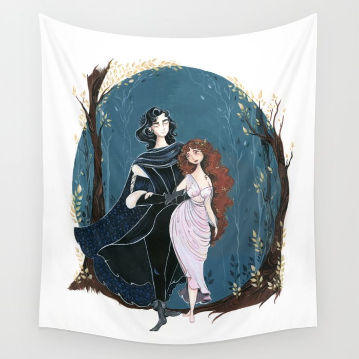 Hades and Persephone Wall Tapestry by The Art of Stephanie Marie
