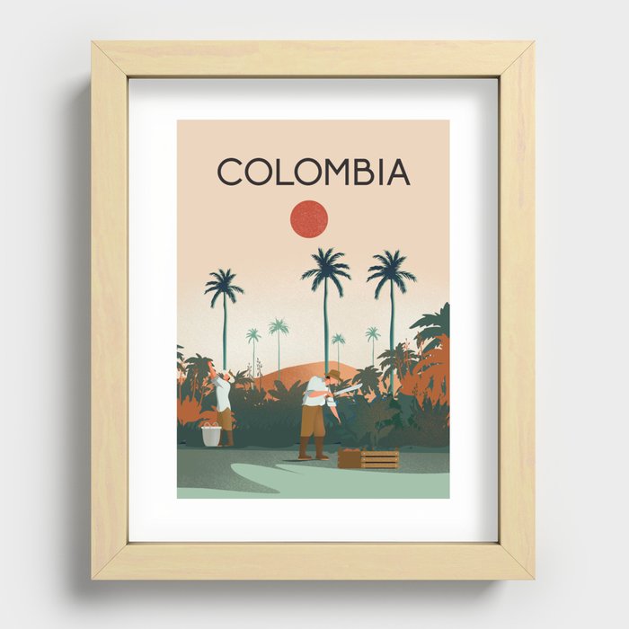 Colombia travel poster Recessed Framed Print