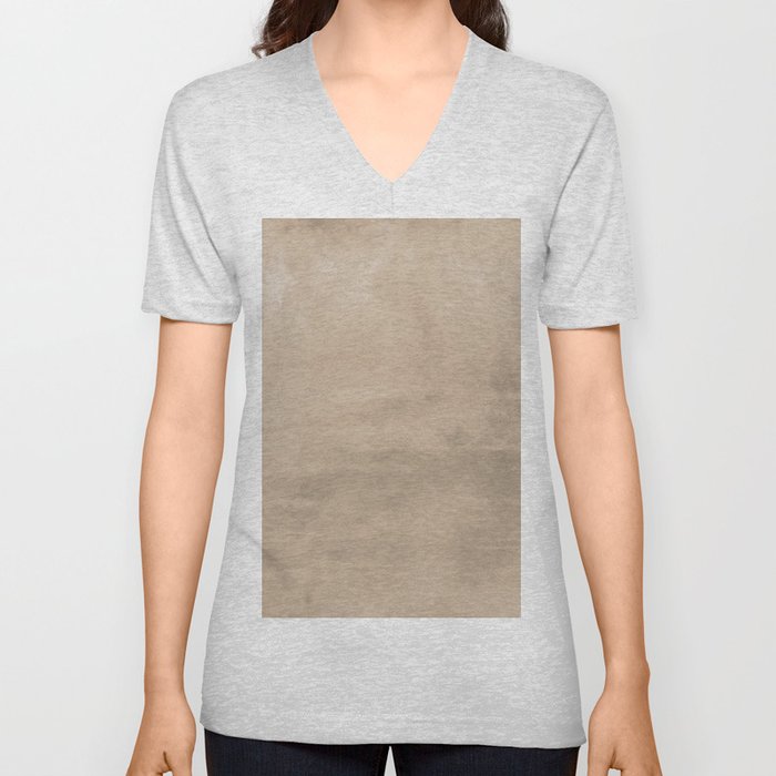 Burst of Color Pantone Hazelnut Abstract Watercolor Blend V Neck T Shirt