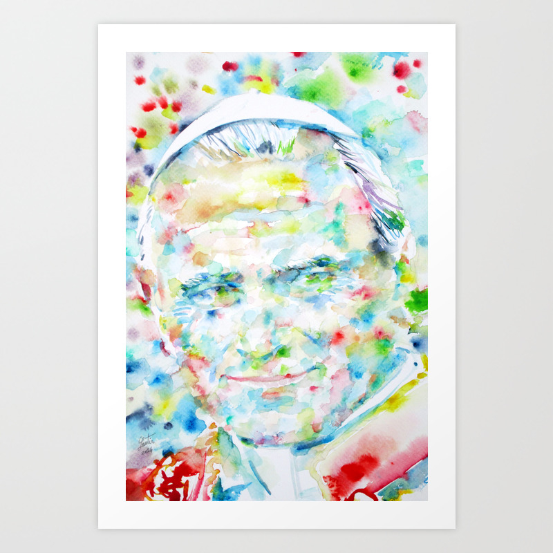 Pope John Paul Ii Watercolor Portrait Art Print By Lautir Society6