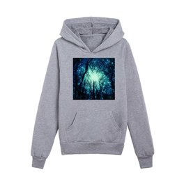 Mysterious Starry Night Turquoise Teal Kids Pullover Hoodies