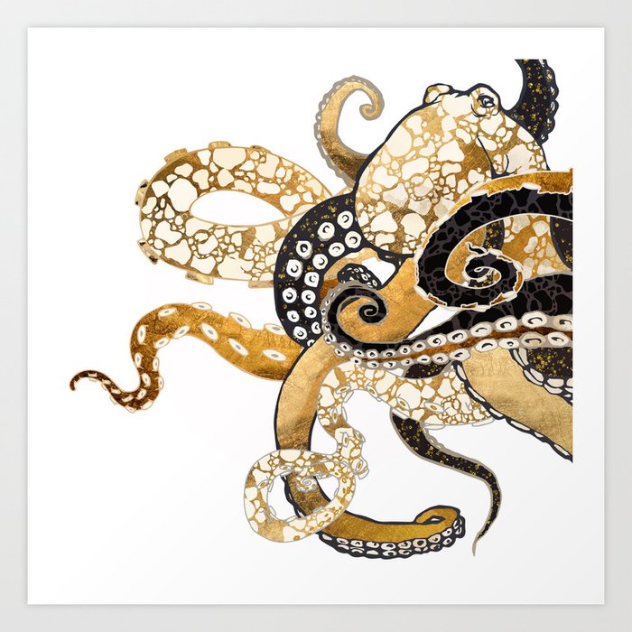 Metallic Octopus Art Print