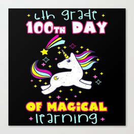 Days Of School 100th Day 100 Magical 6th Grader Canvas Print