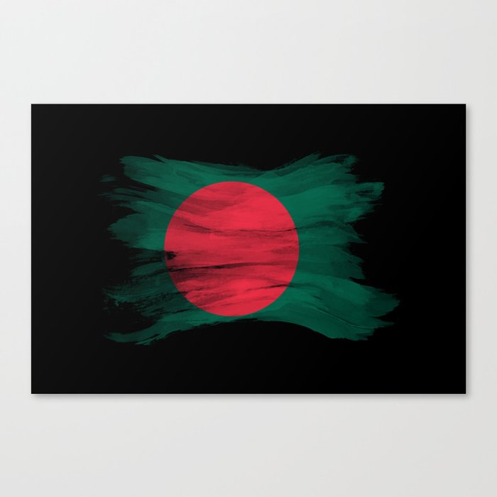 Bangladesh flag brush stroke, national flag Canvas Print