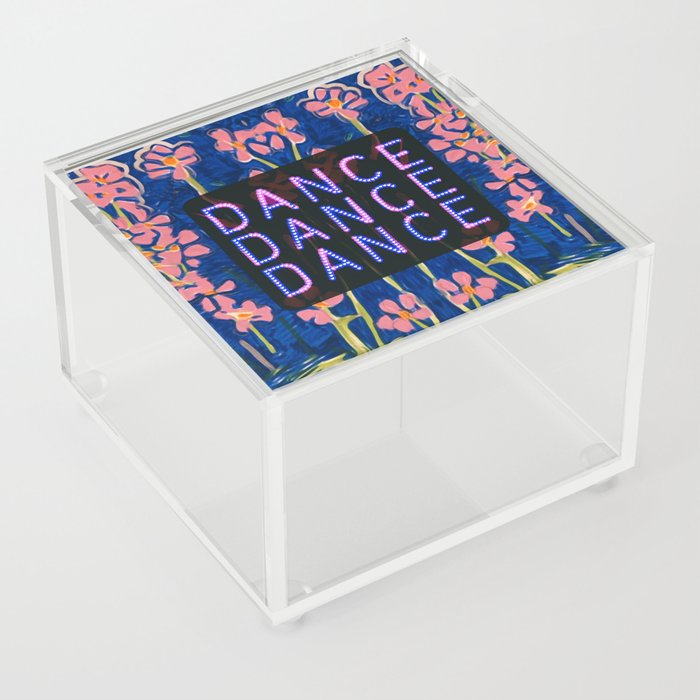 Dancing Pink Flowers Poster Acrylic Box