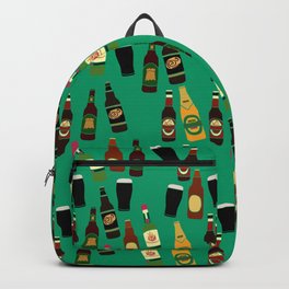 Funny Alcohol Botles Backpack | Stpatricksday, Beerbottles, Funnyalcoholgift, Brown, Yellow, Alcoholmug, Digital, Ciderbottles, Graphicdesign, Green 
