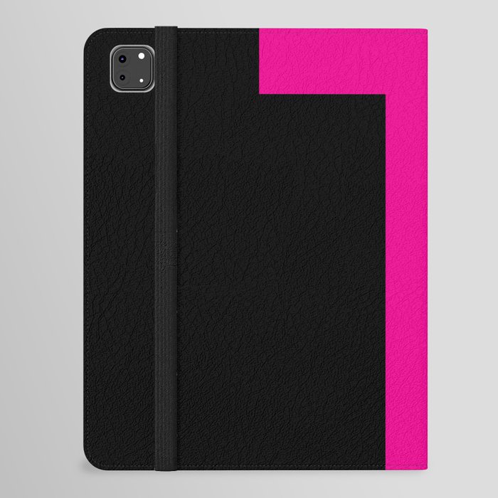 Letter T (Magenta & Black) iPad Folio Case