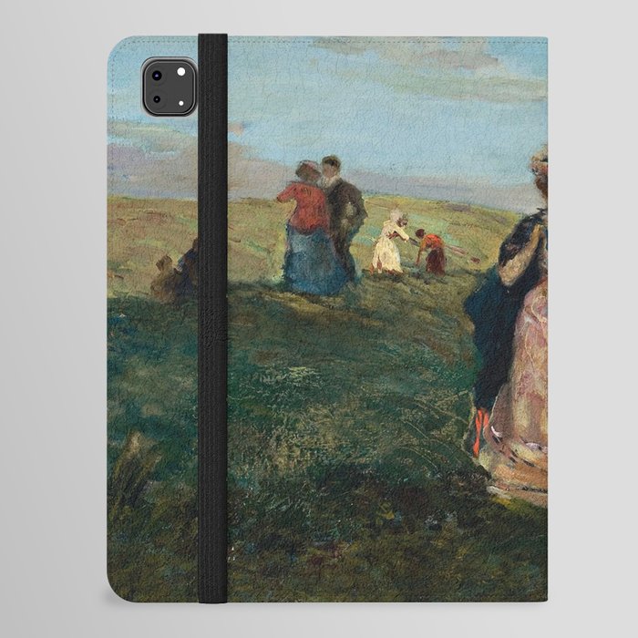  vintage landscape with victorian figures painting -  charles conder iPad Folio Case