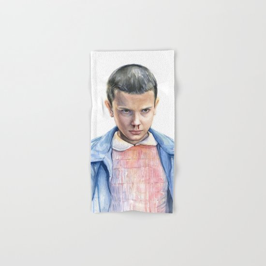 Eleven Stranger Things Watercolor Portrait Hand & Bath Towel
