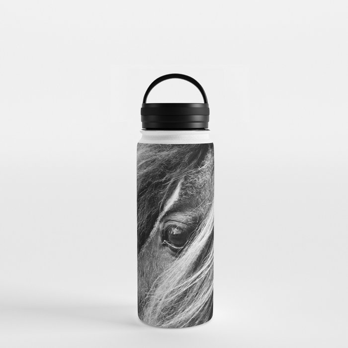 Portrait of a Shetland Pony, Monochrome Water Bottle