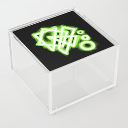 Glowing green cyberpunk pattern Acrylic Box