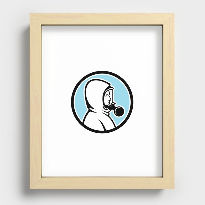 Healthcare Worker Wearing RPE Mascot Recessed Framed Print