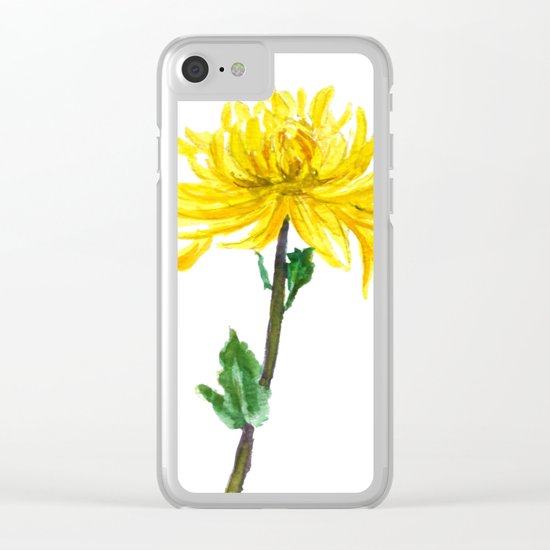 one yellow chrysanthemum Clear iPhone Case