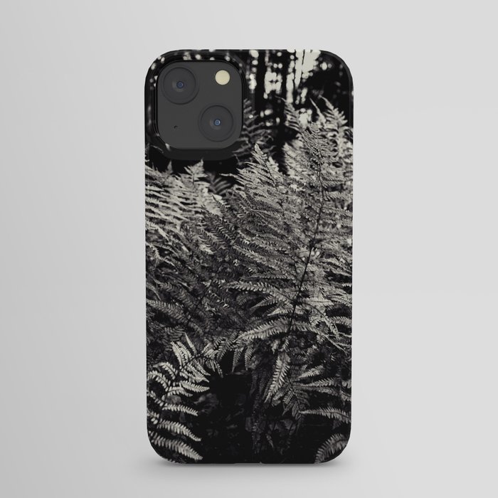 ferns in black and white iPhone Case