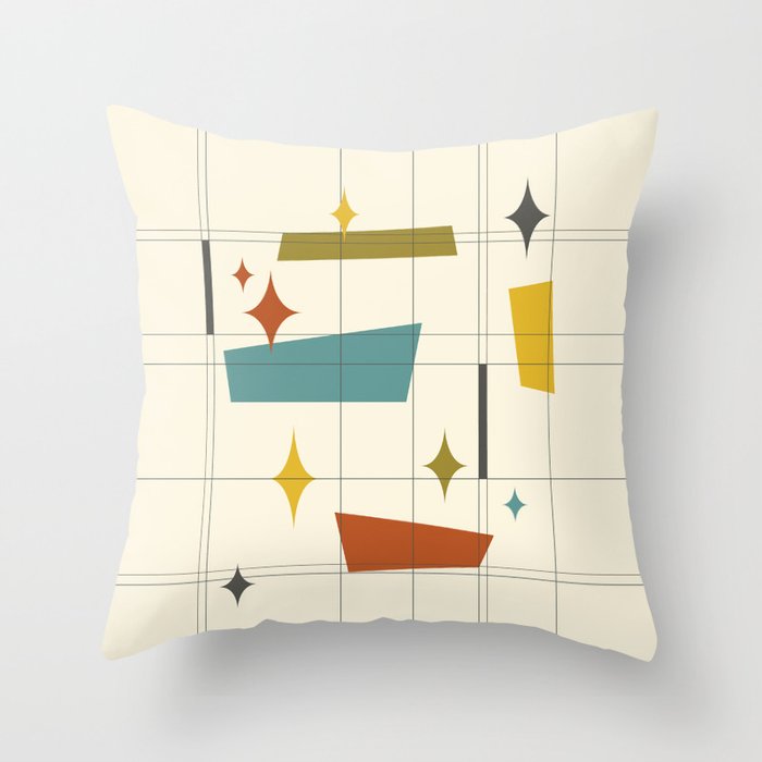 Mid Century Modern Abstract Composition 7 Throw Pillow