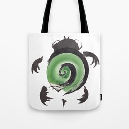 ZEN Turtle Green chinese watercolor abstract traditional brush ink art Tote Bag